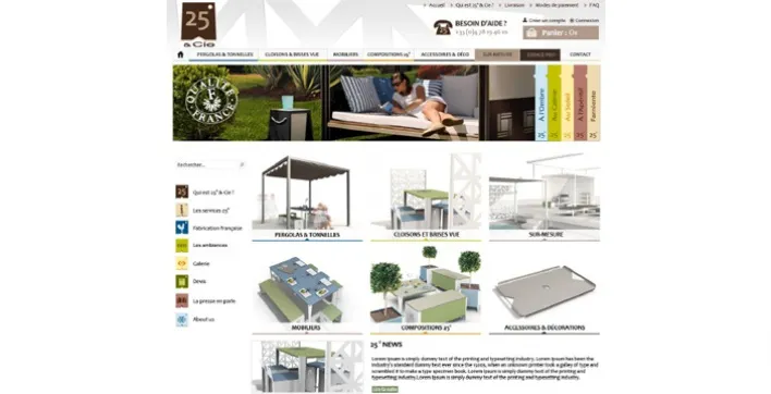 Le spécialiste des pergolas et tonnelles 25° & Cie, ouvre une boutique en ligne