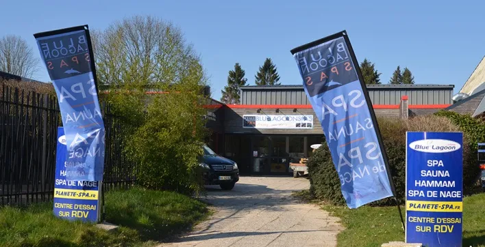 Un centre d'essai pour tester les spas Blue Lagoon Spas en toute intimité
