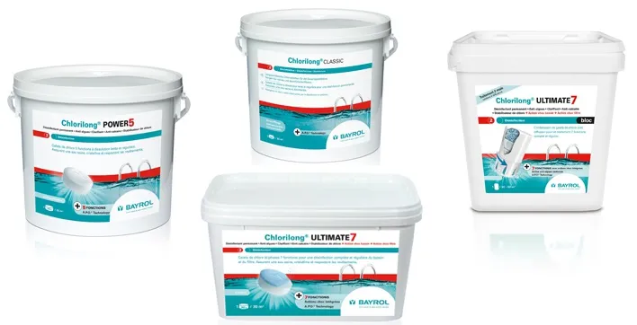 Nouvelle gamme de galets de chlore pour couvrir tous les besoins de traitement des piscines.