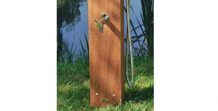 Borne rince-pieds en Iroko - 1m de hauteur