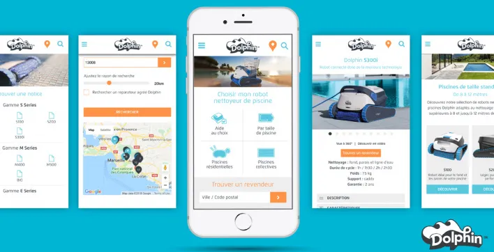 Choisir son robot de piscine rapidement grâce à la version mobile  du site Dolphin France