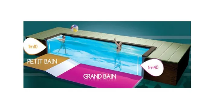 Une nouvelle forme de fond de piscine avec la pente composée