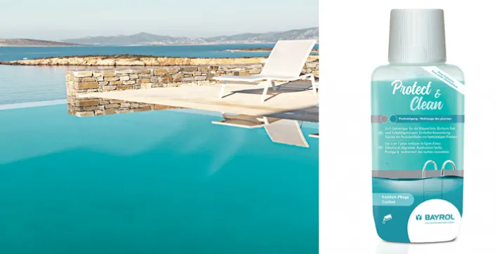Produit pour nettoyer la ligne d’eau de la piscine