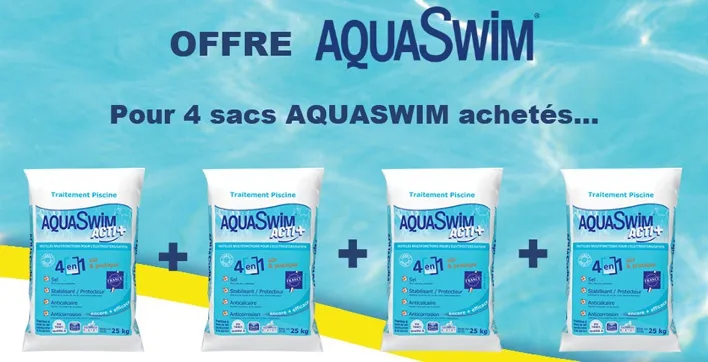 Achetez 4 sacs Aquaswim et repartez avec un cadeau.