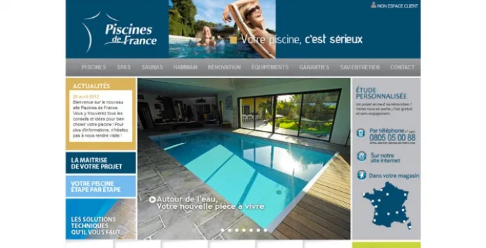 Le site internet de Piscines de France fait peau neuve pour le printemps