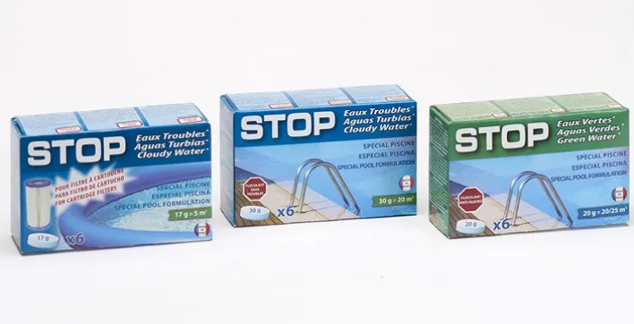Des pastilles pratiques et efficaces contre les troubles de l'eau de votre piscine.