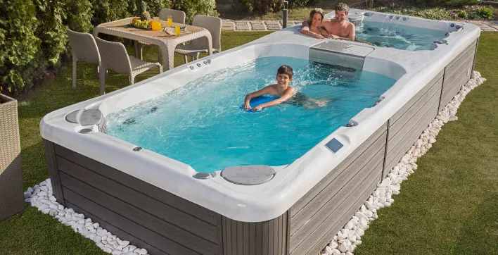Le combo spa et spa de nage de Wellis