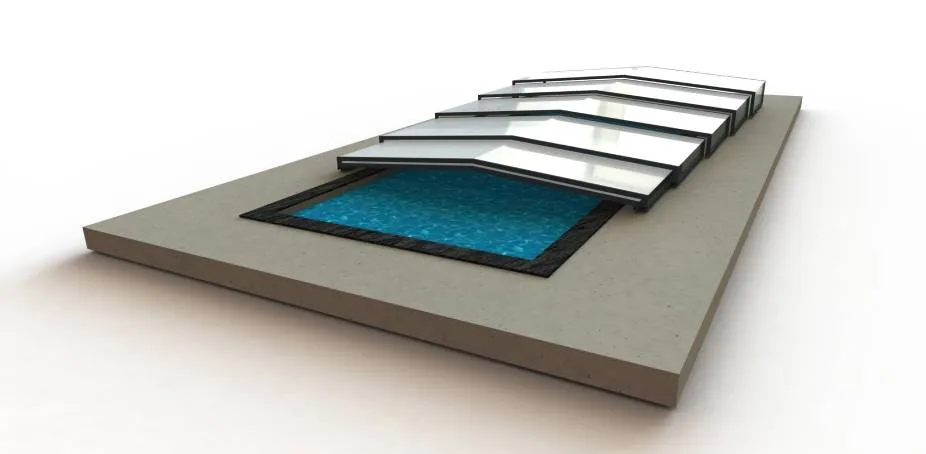 L'abri extrabas pour piscine Angulys signé EC'CREATION