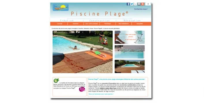 Le constructeur de piscines avec plage immergée Piscine Plage® présente ses créations sur un nouveau site web