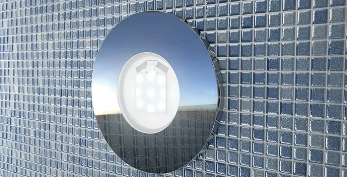 Une gamme variée de projecteurs pour piscine.