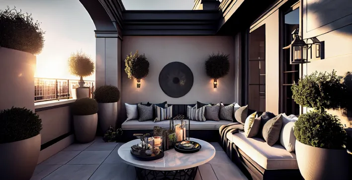 Une terrasse décorée selon les tendances 2024
